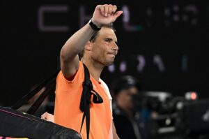 Spain's Rafael Nadal leaves after a defeat against Mackenzie McDonald of the U.S. in the men's singles on Day 3 of the Australian Open, Melbourne, Australia, Jan. 18, 2023. (AFP Photo)